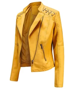 womens-string-quilted-shoulder-yellow-faux-leather-jacket