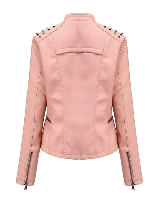 womens-studded-shoulder-pink-faux-leather-jacket