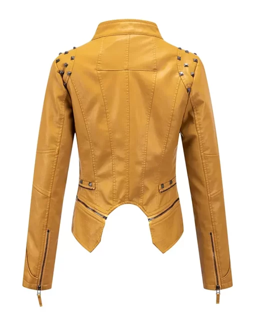 womens-studded-yellow-faux-leather-biker-jacket