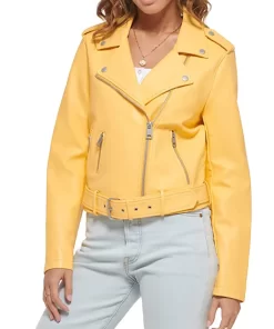 womens-yellow-faux-leather-belted-motorcycle-jacket