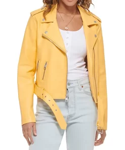 womens-yellow-faux-leather-belted-motorcycle-jacket