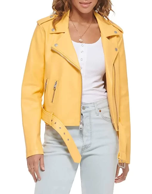 womens-yellow-faux-leather-belted-motorcycle-jacket