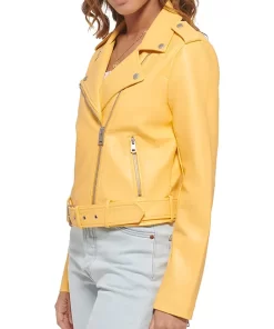 womens-yellow-faux-leather-belted-motorcycle-jacket