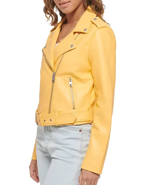 womens-yellow-faux-leather-belted-motorcycle-jacket