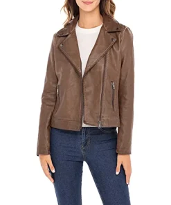 womens-brown-biker-faux-leather-jacket