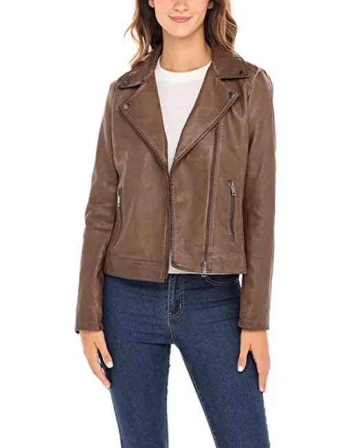 womens-brown-biker-faux-leather-jacket