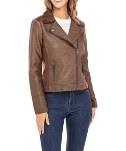 womens-brown-biker-faux-leather-jacket