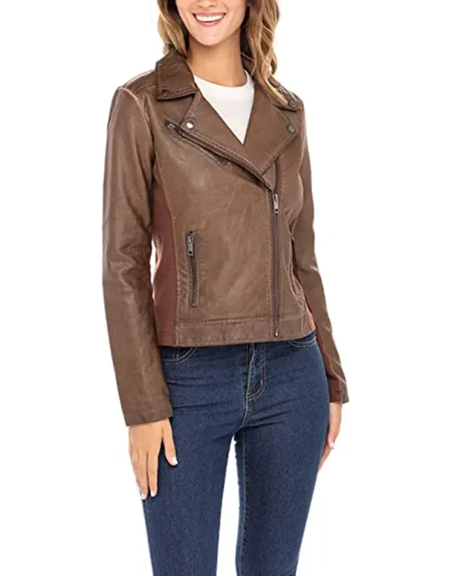 womens-brown-biker-faux-leather-jacket