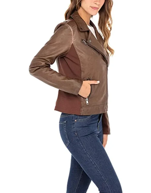 womens-brown-biker-faux-leather-jacket