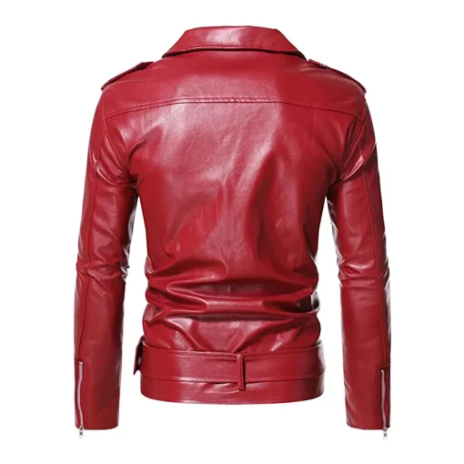 mens-asymmetric-zip-up-red-faux-leather-belted-jacket