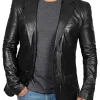 mens-black-faux-leather-blazer