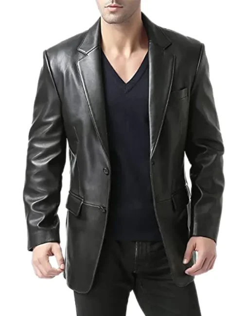 mens-black-faux-leather-sports-blazer