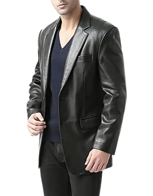 mens-black-faux-leather-sports-blazer