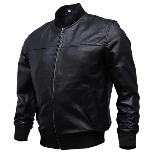 mens-bomber-black-faux-leather-jacket