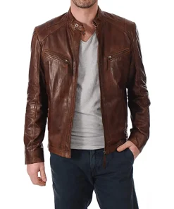 mens-buckle-collar-brown-faux-leather-moto-biker-jacket