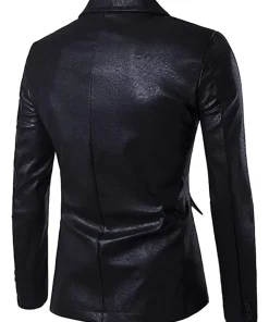 mens-casual-slim-fit-faux-leather-black-blazer