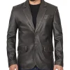 mens-chocolate-brown-faux-leather-blazer