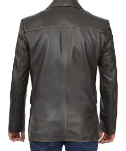 mens-chocolate-brown-faux-leather-blazer