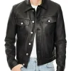 mens-classic-slim-fit-black-faux-leather-trucker-jacket