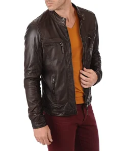 mens-dark-brown-faux-leather-moto-biker-jacket