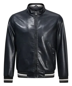 mens-faux-leather-black-bomber-jacket