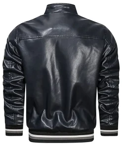 mens-faux-leather-black-bomber-jacket