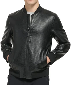 mens-faux-leather-black-varsity-bomber-jacket