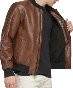 mens-faux-leather-brown-varsity-bomber-jacket