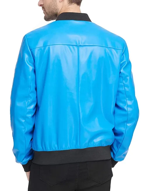 mens-faux-leather-electric-blue-bomber-jacket