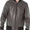 mens-faux-leather-grey-bomber-jacket