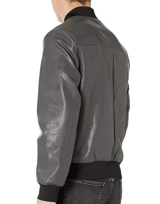 mens-faux-leather-grey-bomber-jacket