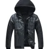 mens-full-zip-black-faux-leather-hooded-biker-jacket