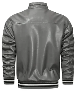 mens-gray-faux-leather-bomber-jacket