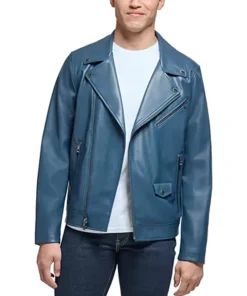 mens-lapel-collar-blue-faux-leather-motorcycle-jacket