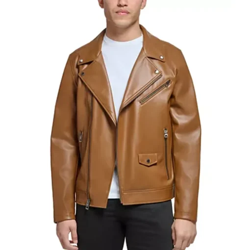 mens-lapel-collar-brown-faux-leather-motorcycle-jacket