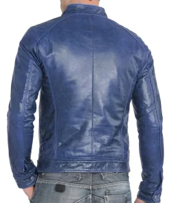 mens-slim-fit-cafe-racer-blue-faux-leather-jacket