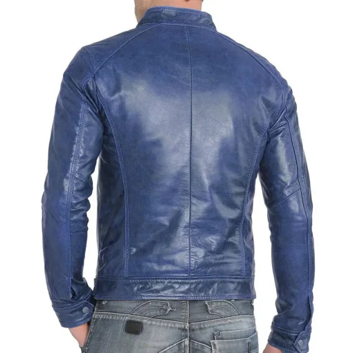 mens-slim-fit-cafe-racer-blue-faux-leather-jacket