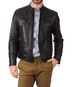 mens-snap-button-collar-black-faux-leather-moto-biker-jacket