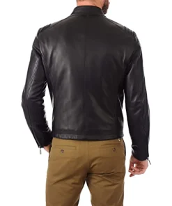 mens-snap-button-collar-black-faux-leather-moto-biker-jacket