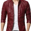 mens-stylish-slim-fit-stand-collar-maroon-faux-leather-jacket