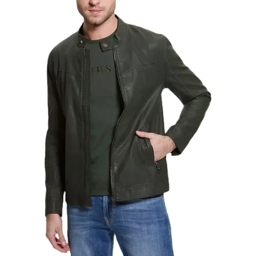 mens-vintage-green-faux-leather-jacket