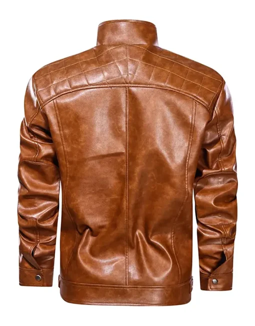 mens-zipper-pockets-brown-faux-leather-jacket