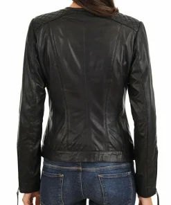 womens-black-faux-leather-collarless-biker-jacket