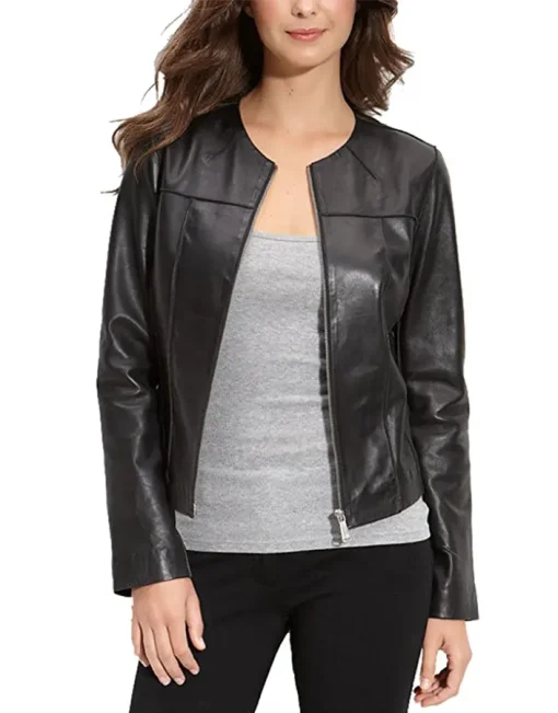 womens-black-faux-leather-collarless-moto-biker-jacket