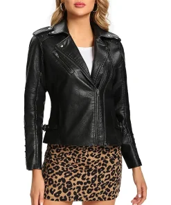 womens-black-faux-leather-long-sleeve-jacket