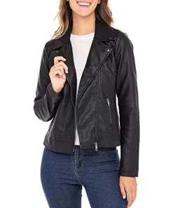 womens-black-moto-biker-faux-leather-jacket