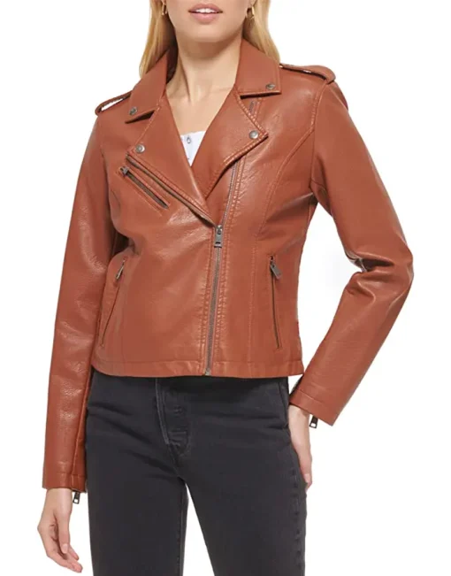 womens-brown-faux-leather-asymmetrical-zip-motorcycle-jacket