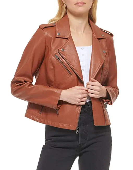 womens-brown-faux-leather-asymmetrical-zip-motorcycle-jacket