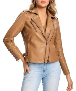 womens-brown-faux-leather-long-sleeve-jacket