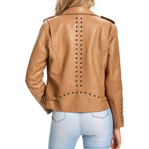 womens-brown-faux-leather-long-sleeve-jacket